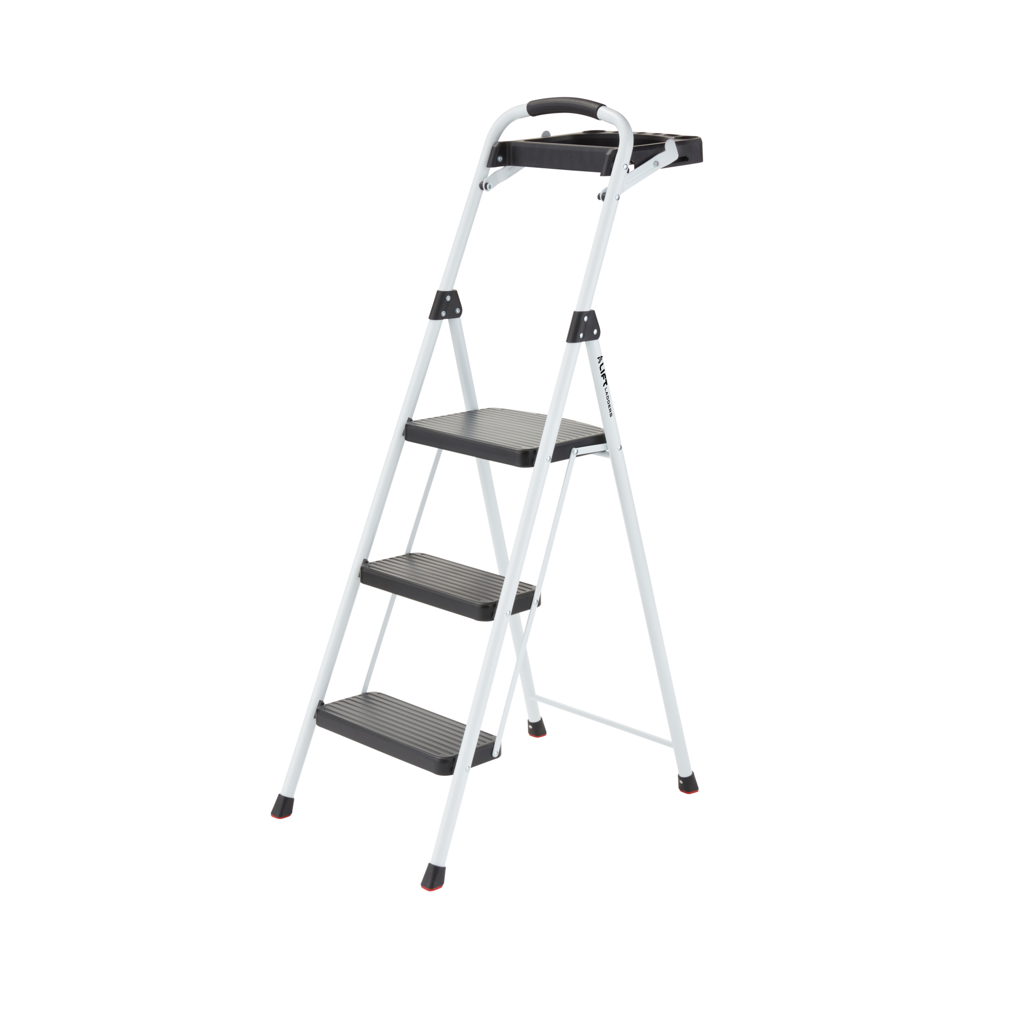 Lift Ladder 3-Step Steel Utility Stool w/ Project Tray